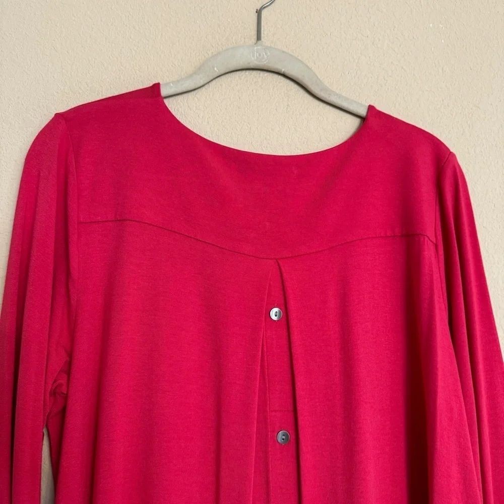 J. Jill Wearever Collection Tunic Blouse To Womens Size M Petite Watermelon Pink